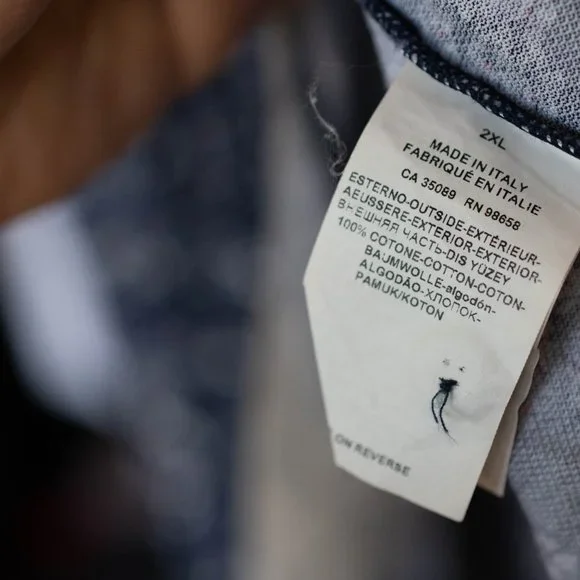 PAUL & SHARK Yachting Cotton Polo Shirt Blue with Floral Design, 2XL, Big & Tall - Picture 7 of 8